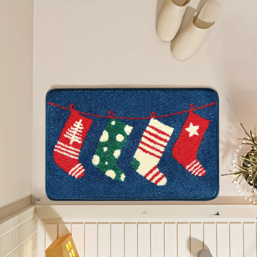Christmas Stockings Bath Rug