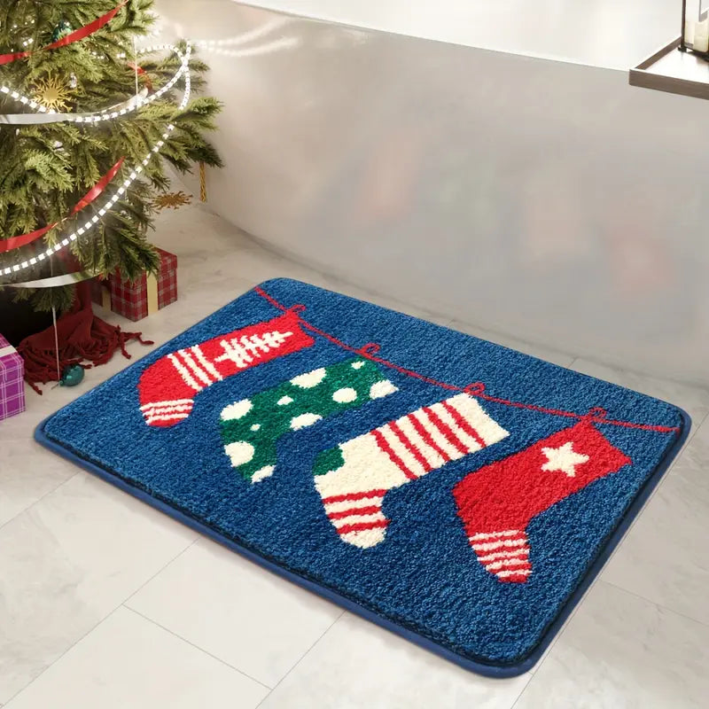 Christmas Stockings Bath Rug