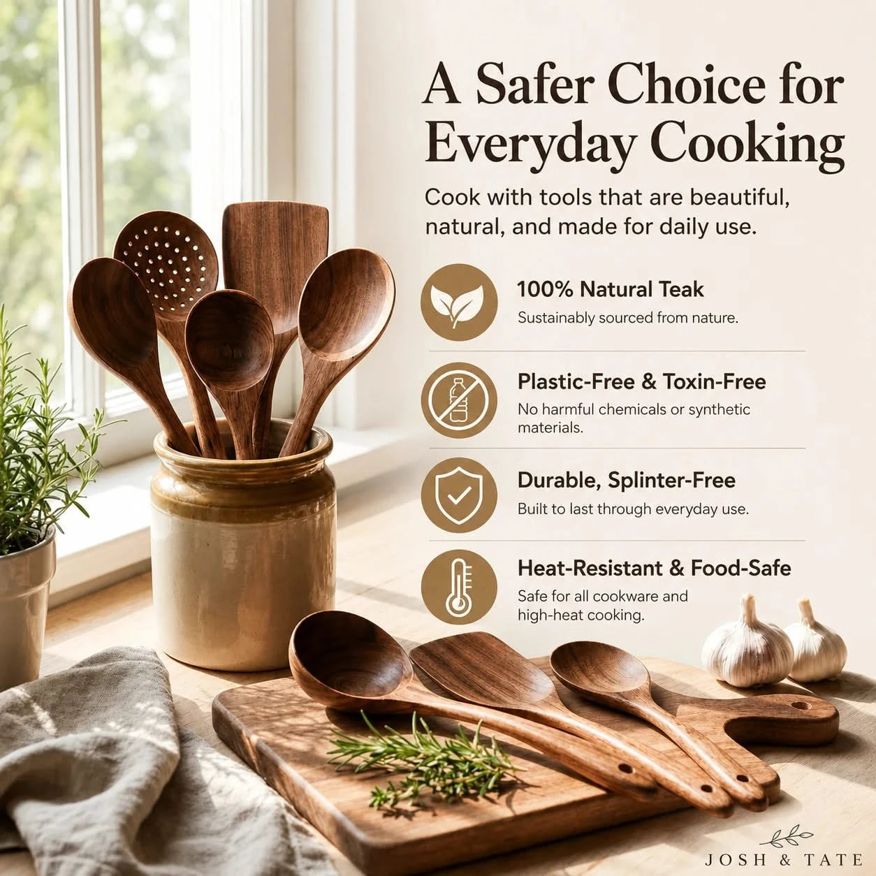 Forest Hearth™ Teak Wooden Utensil Set