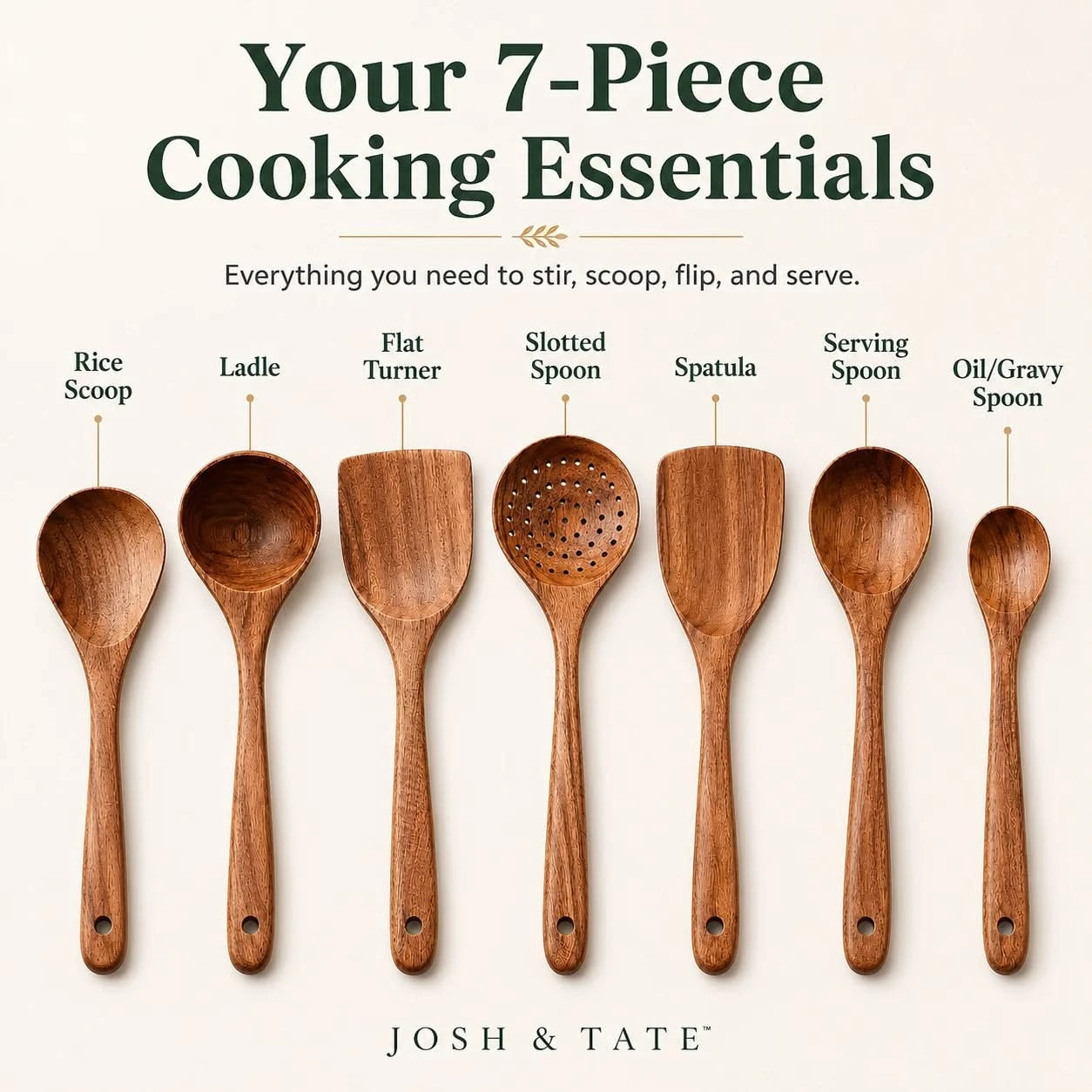 Forest Hearth™ Teak Wooden Utensil Set