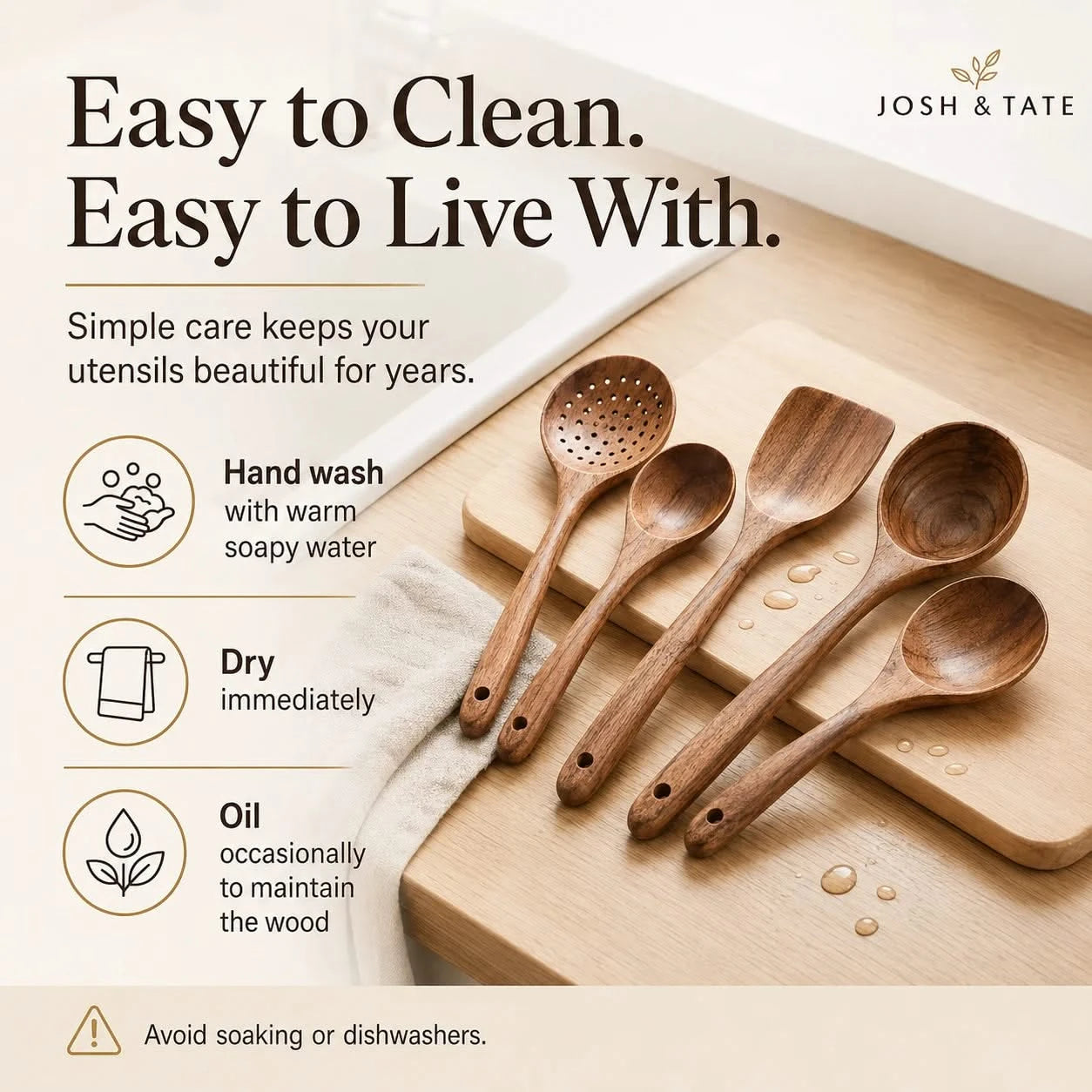 Forest Hearth™ Teak Wooden Utensil Set