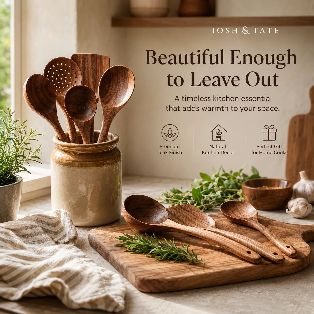 Forest Hearth™ Teak Wooden Utensil Set