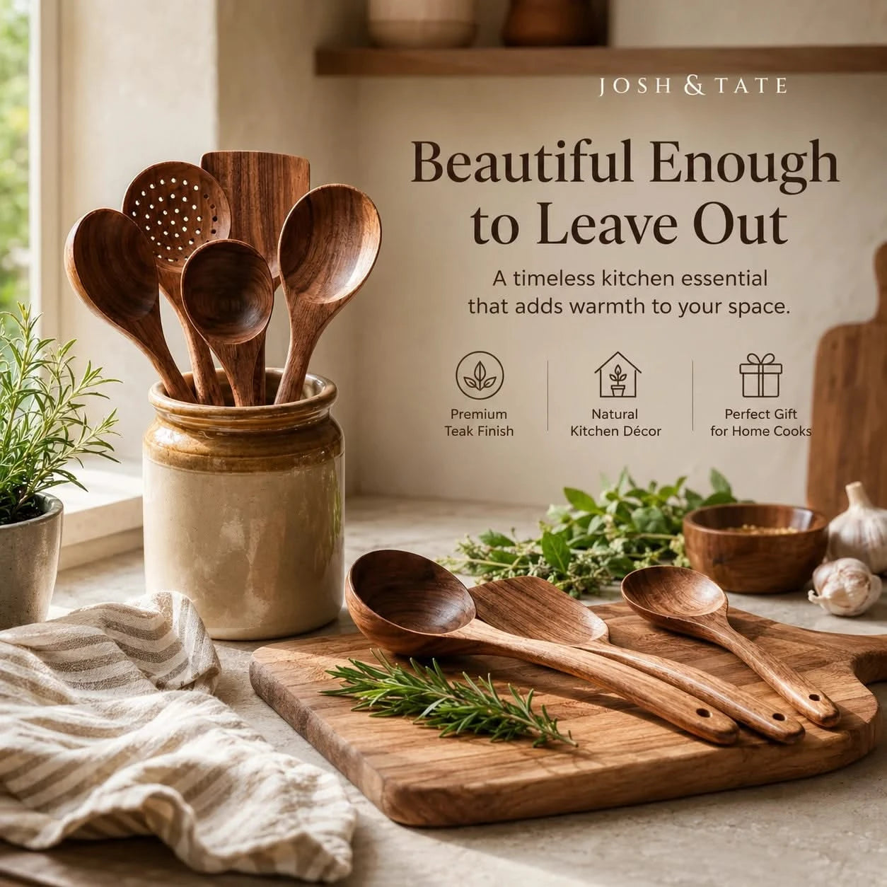 Forest Hearth™ Teak Wooden Utensil Set