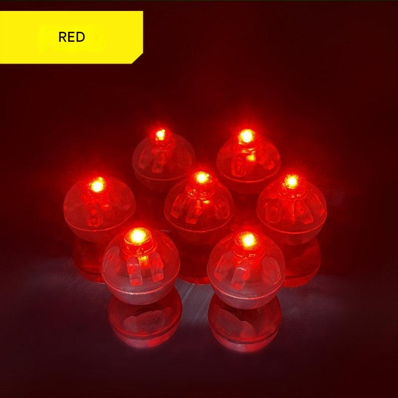 Red LED lights on a dark background with 'RED' label.