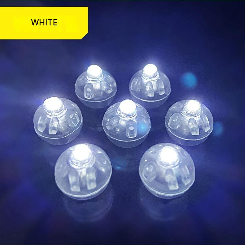 White LED light bulbs on a dark background with 'WHITE' label.