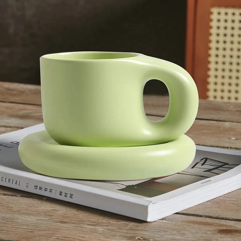 ChubMug™ Ceramic Mug & Saucer Set