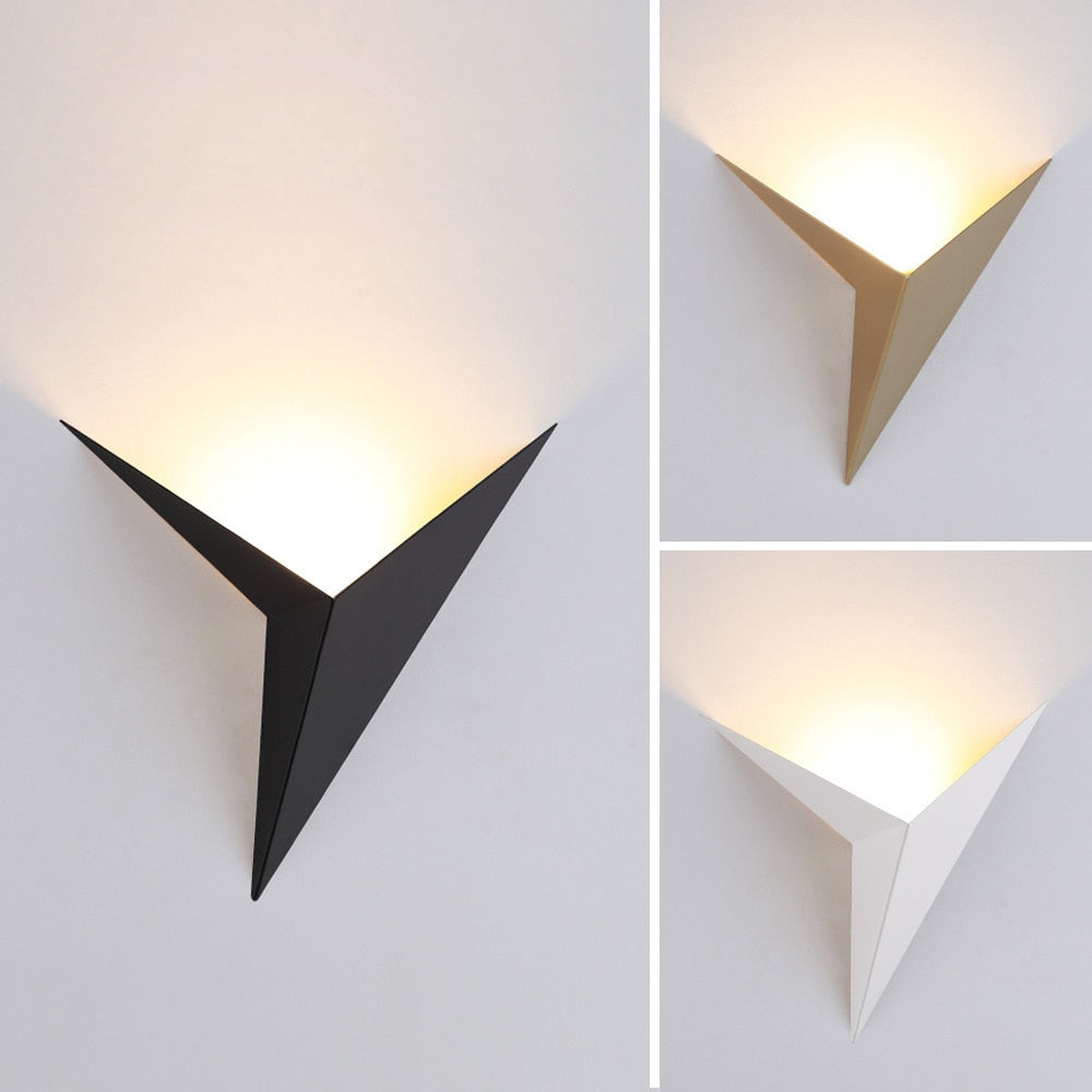 Modern wall lights with geometric design on a white background