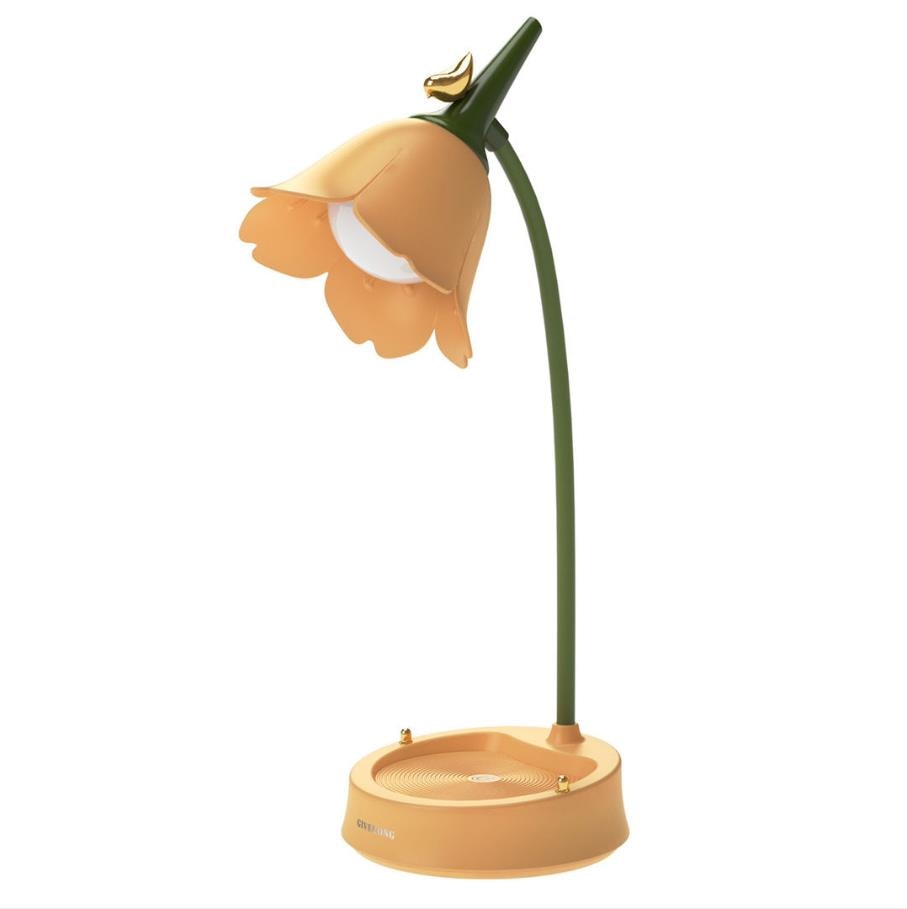 Flower-shaped lamp on a white background