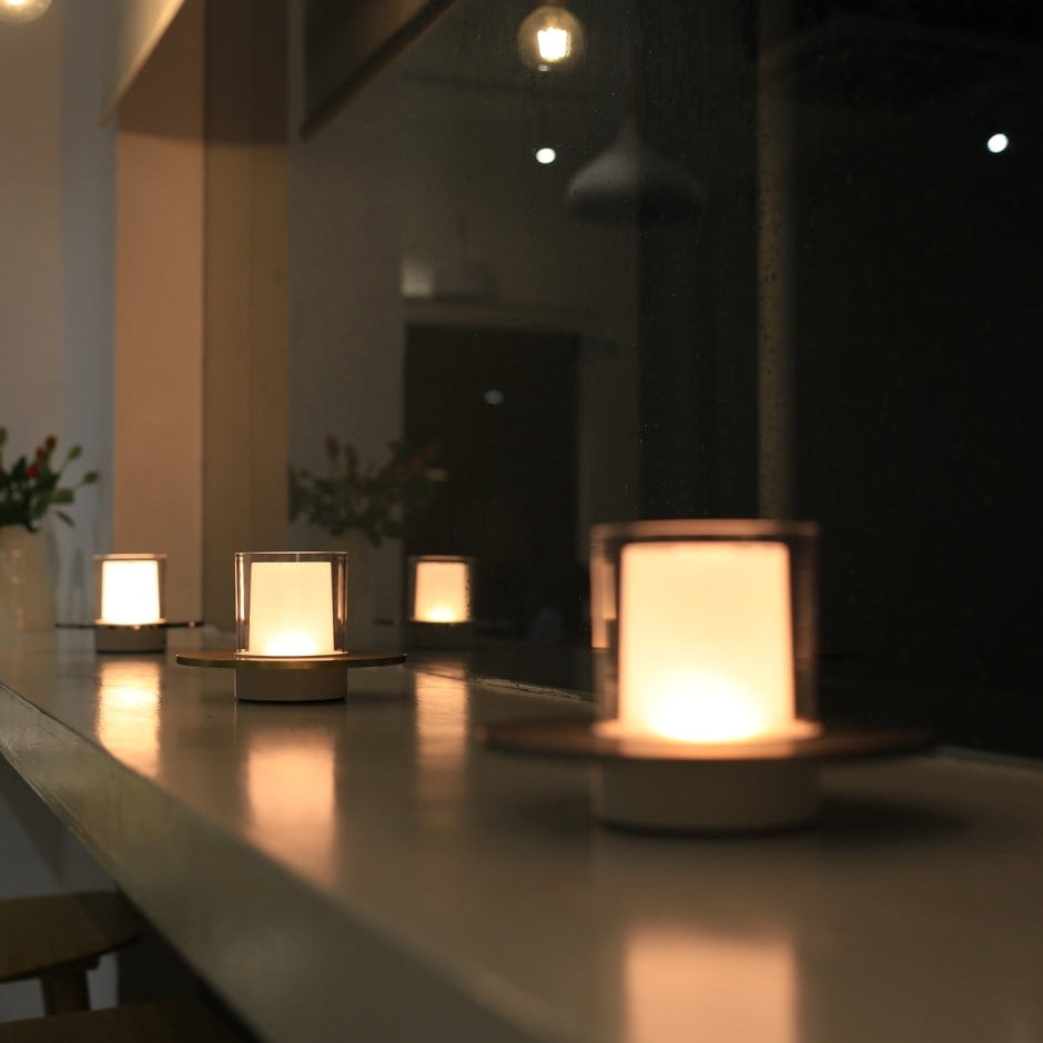 Candlelit scene on a table with soft lighting