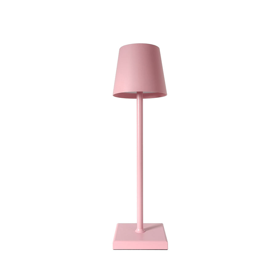 Pink table lamp on a white background