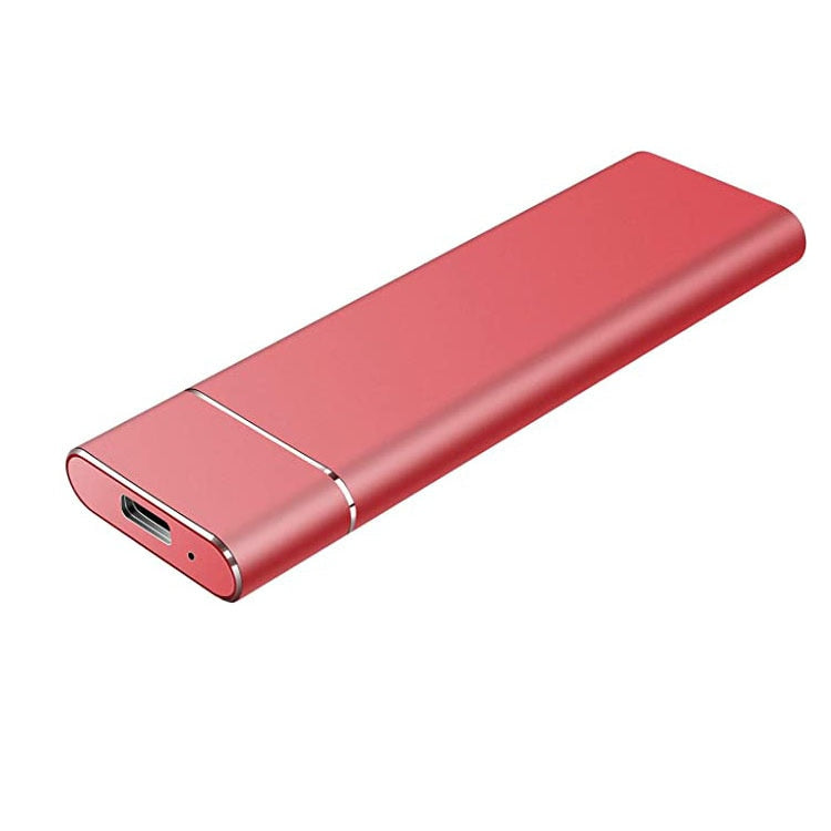 Red USB drive on a white background