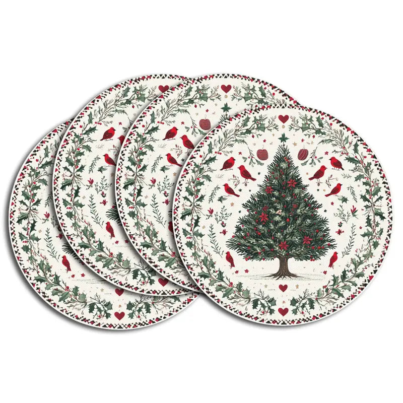 Round Christmas Tree Placemats