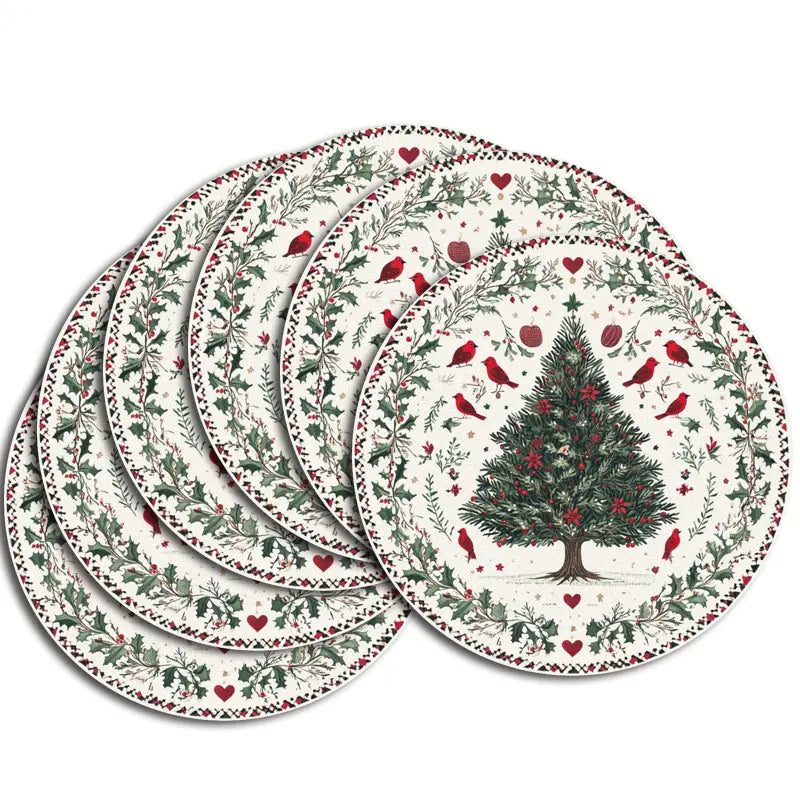Round Christmas Tree Placemats