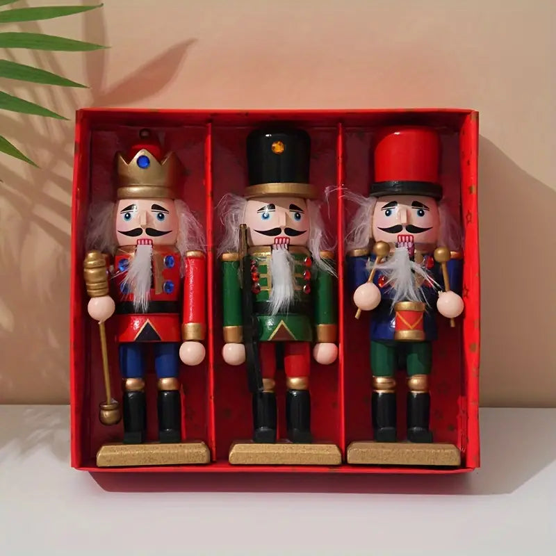Wooden Nutcracker Decor Set
