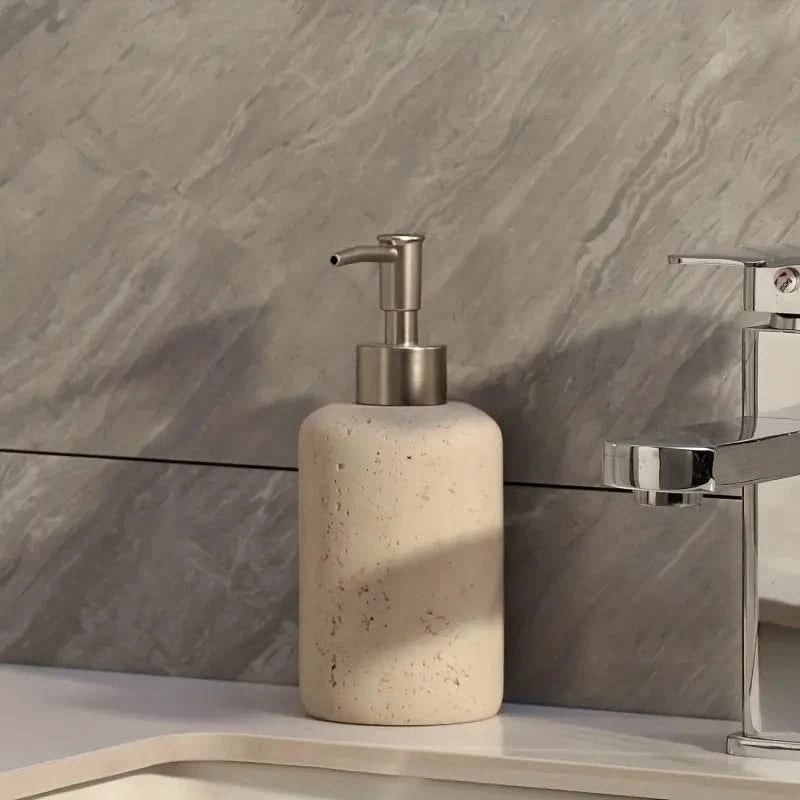 Luxe Travertine-Style Soap Dispenser