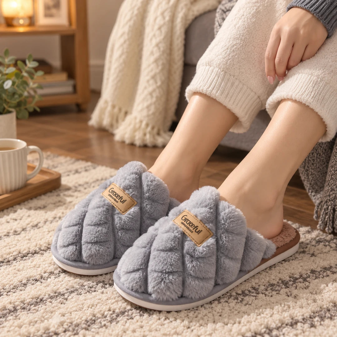 CloudSlide™ Quilted Plush Slippers