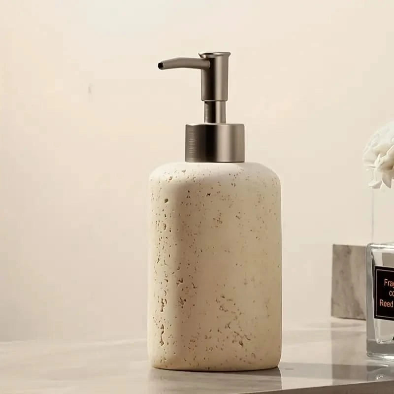 Luxe Travertine-Style Soap Dispenser