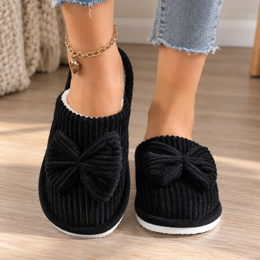 CordBow™ Corduroy Bow Slippers