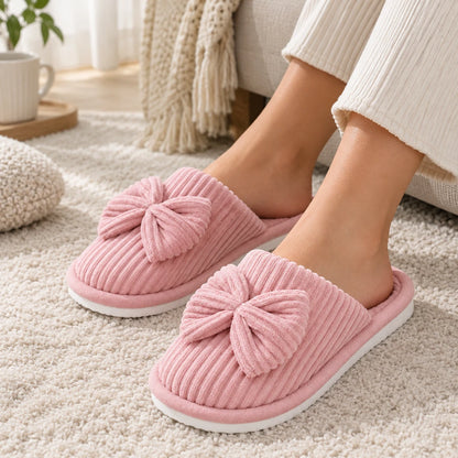 CordBow™ Corduroy Bow Slippers