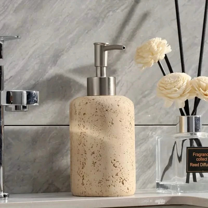 Luxe Travertine-Style Soap Dispenser