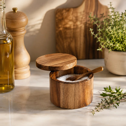 AcaciaJar™ Seasoning Box Storage
