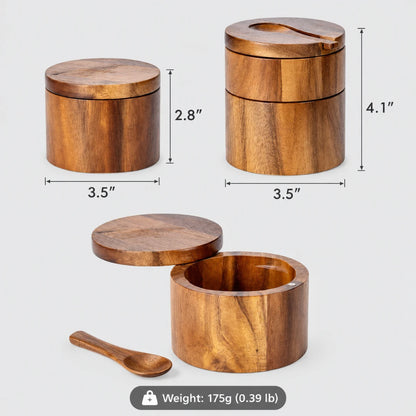 AcaciaJar™ Seasoning Box Storage