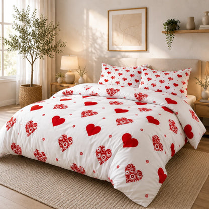 Amora™ Heart Print Bedding Set
