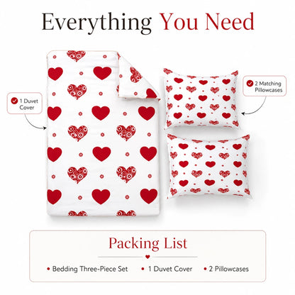 Amora™ Heart Print Bedding Set
