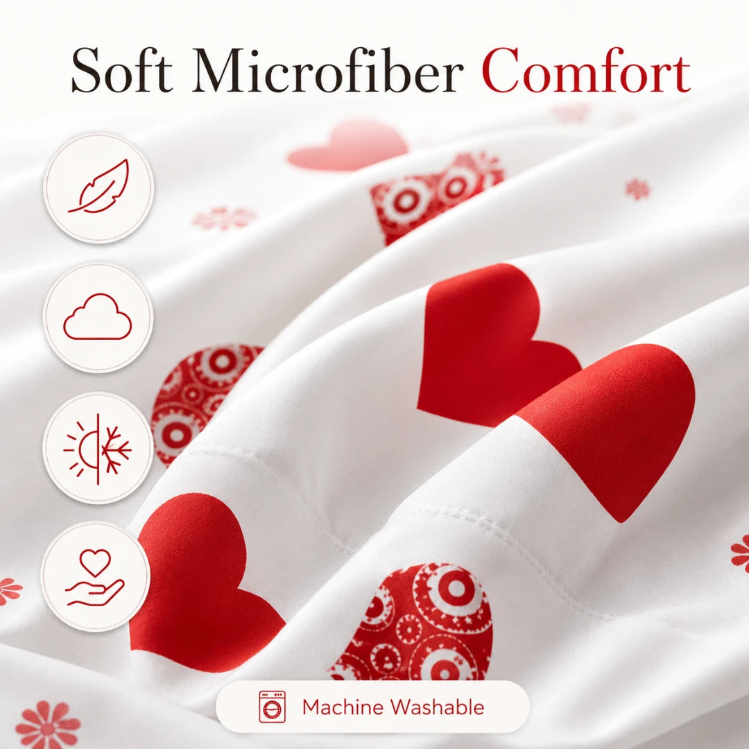 Amora™ Heart Print Bedding Set