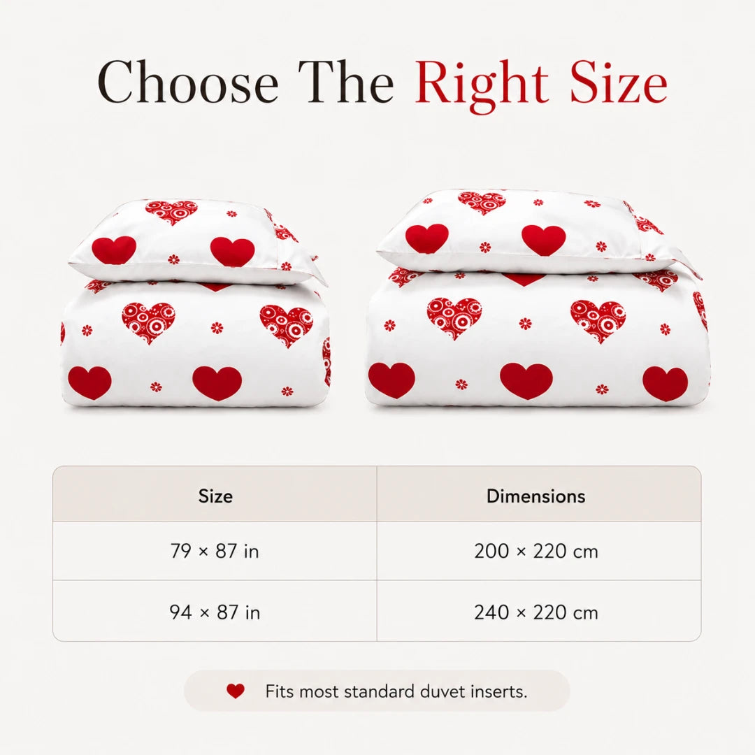 Amora™ Heart Print Bedding Set