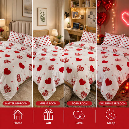 Amora™ Heart Print Bedding Set
