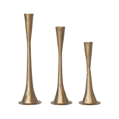Anya Brass Taper Candle Stand - Set of 3