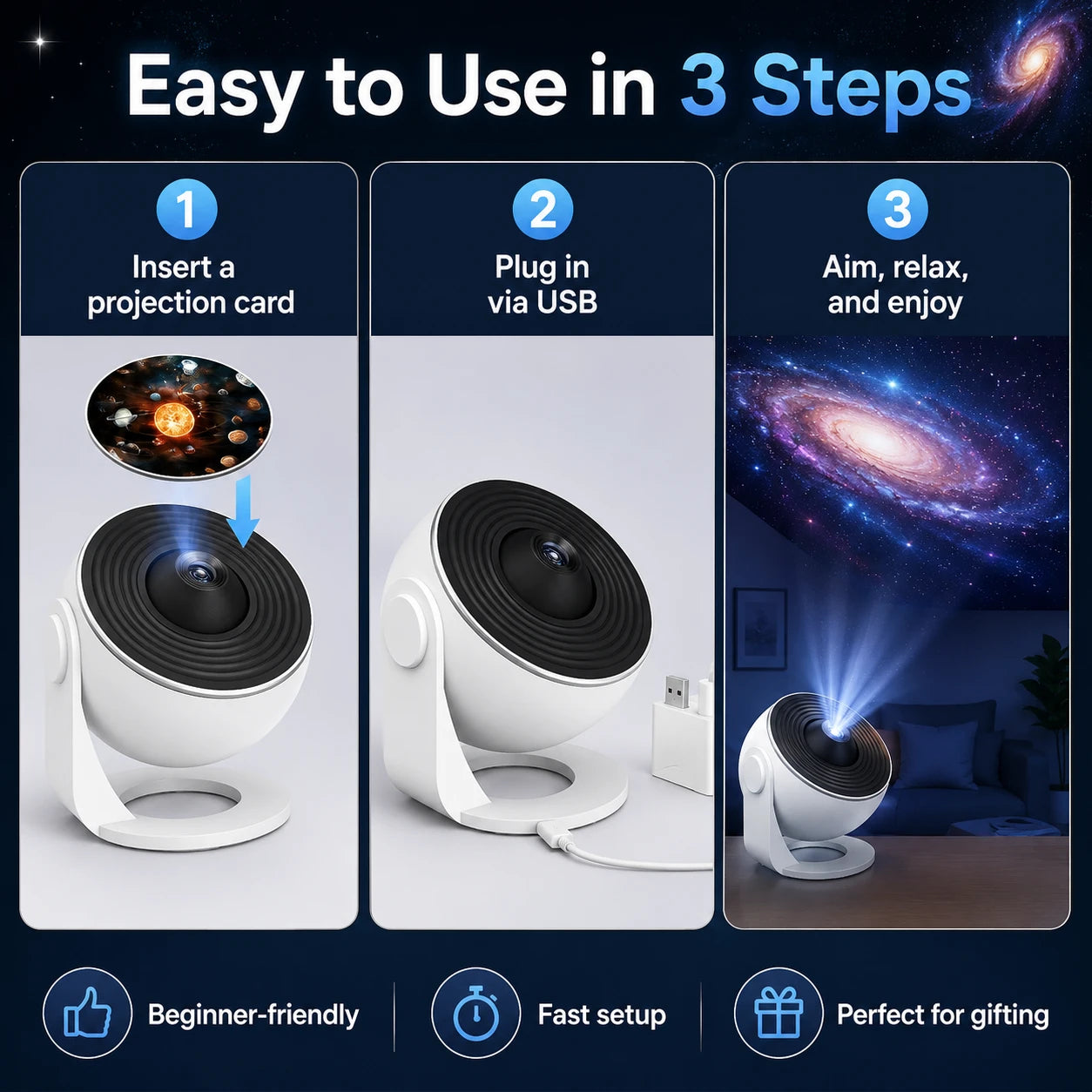 AstroGlow Galaxy Projector Lamp