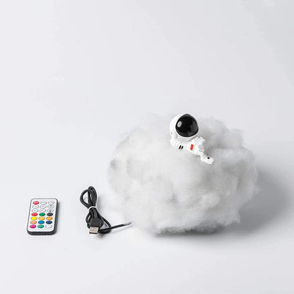 Josh & TSate - Astronaut Cloud Lamp - Toy robot with remote control and cable on a white background