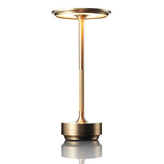Gold and silver outdoor lamp on a white background