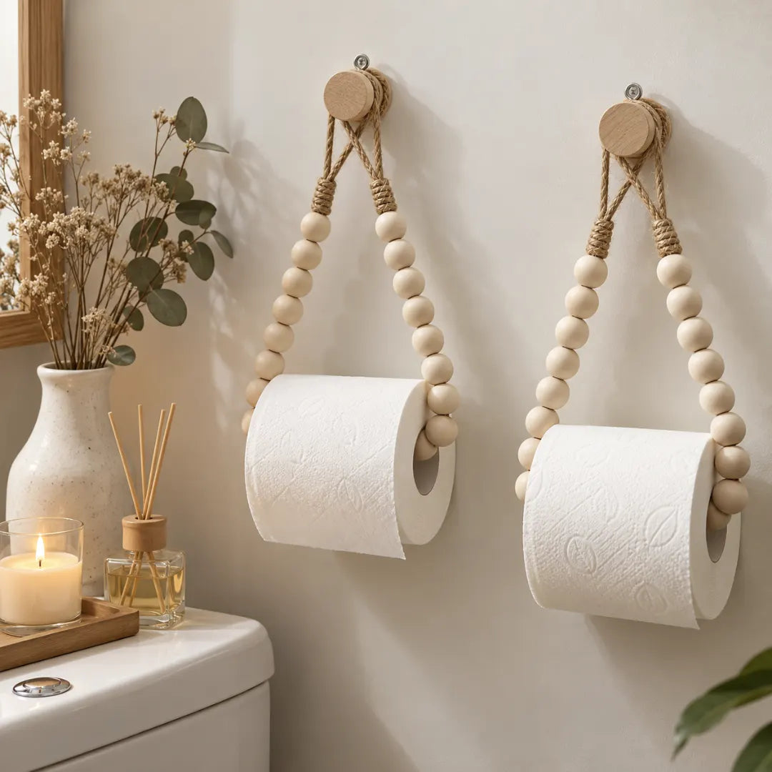 BeadLoop™ Wooden Bead Toilet Paper Holder