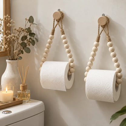 BeadLoop™ Wooden Bead Toilet Paper Holder