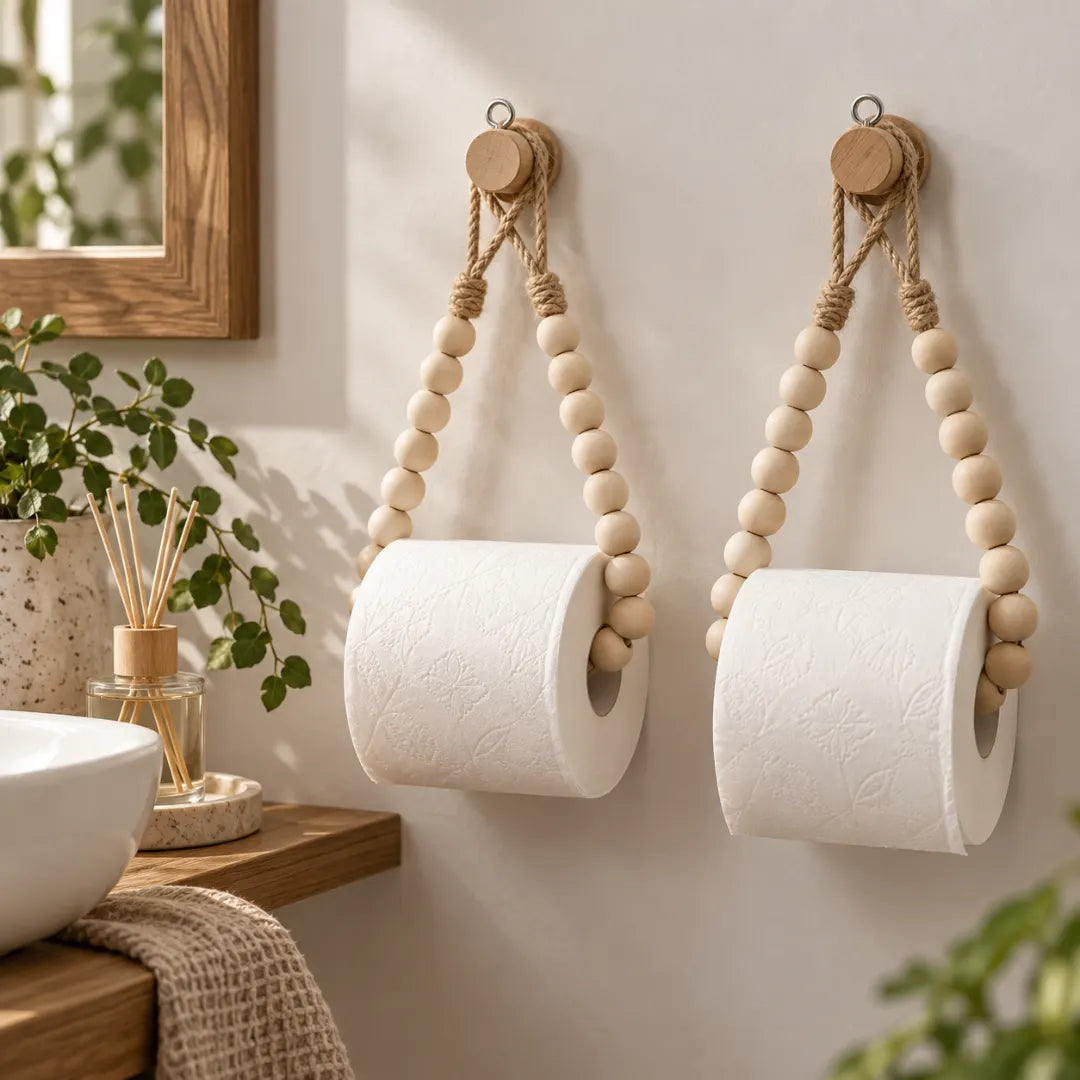 BeadLoop™ Wooden Bead Toilet Paper Holder