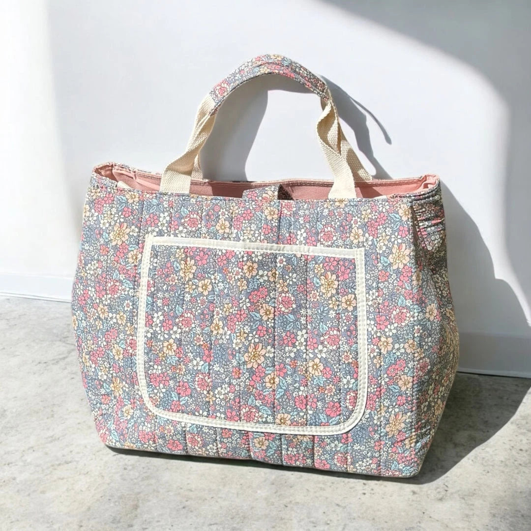 Josh & Tate - Blossom Tote Bag - Floral patterned tote bag on a light background
