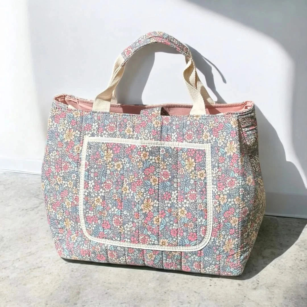 Josh & Tate - Blossom Tote Bag - Floral patterned tote bag on a light background