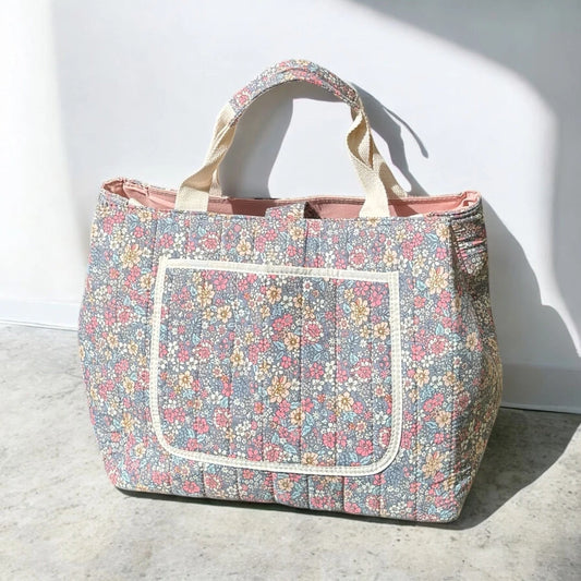 Josh & Tate - Blossom Tote Bag - Floral patterned tote bag on a light background