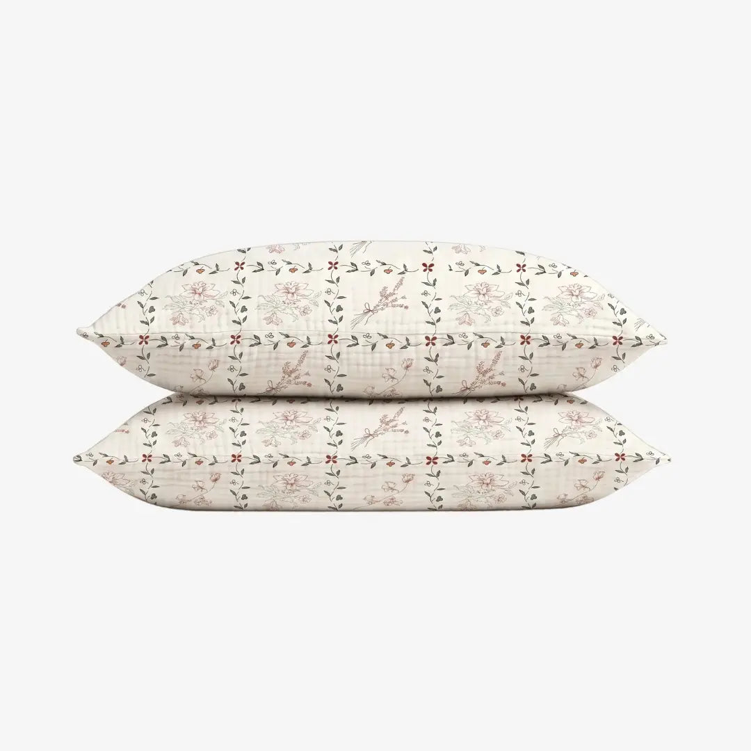 Muslin Cotton Pillowcase Set of 2, Soft Breathable Standard Size 20x35 Inches for Comfortable Sleep and Skin Health 9