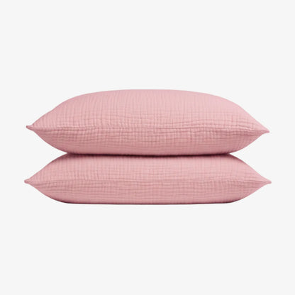 Muslin Cotton Pillowcase Set of 2, Soft Breathable Standard Size 20x35 Inches for Comfortable Sleep and Skin Health 3