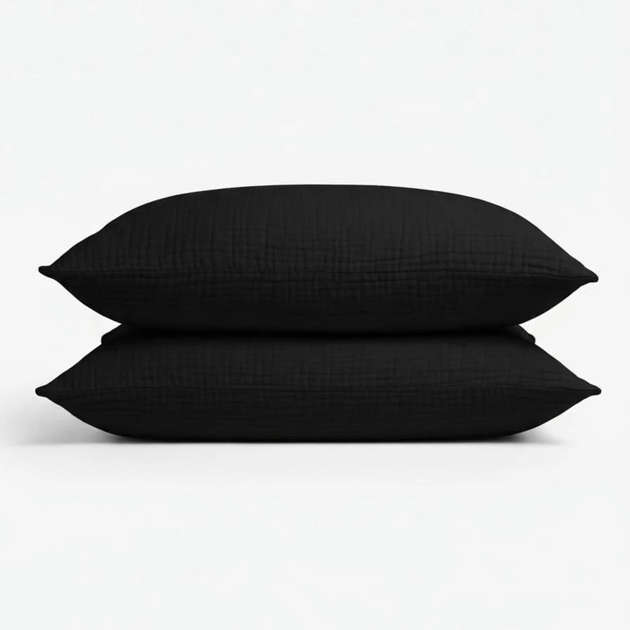Muslin Cotton Pillowcase Set of 2, Soft Breathable Standard Size 20x35 Inches for Comfortable Sleep and Skin Health 6