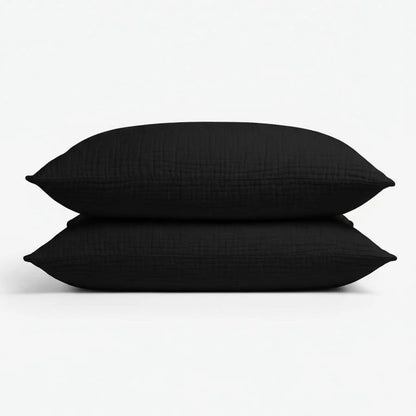 Muslin Cotton Pillowcase Set of 2, Soft Breathable Standard Size 20x35 Inches for Comfortable Sleep and Skin Health 6