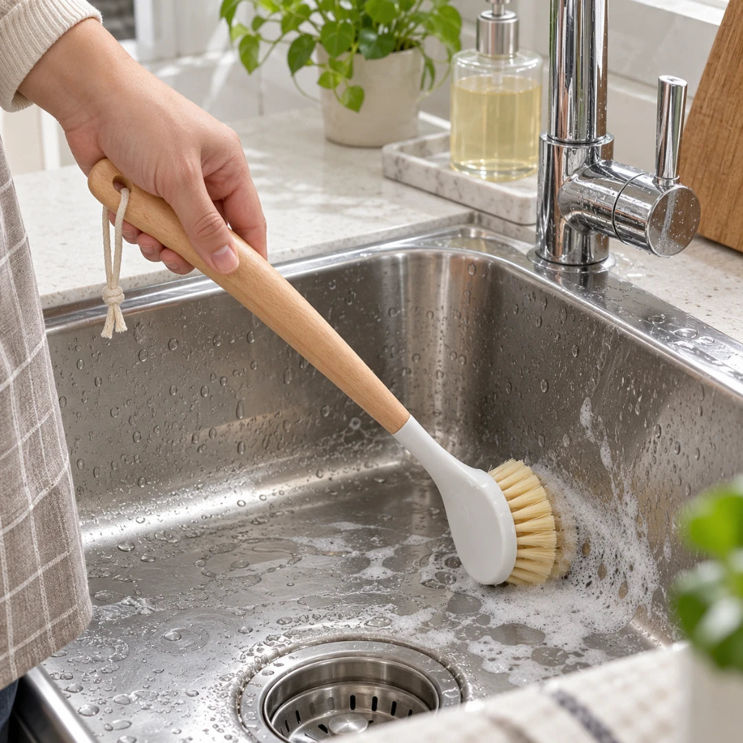 BristlePro™ Wood Handle Scrub Brush