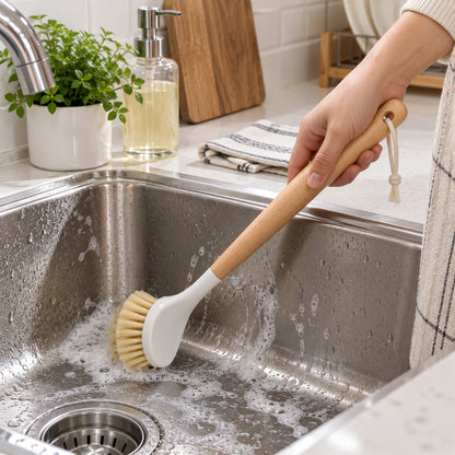 BristlePro™ Wood Handle Scrub Brush