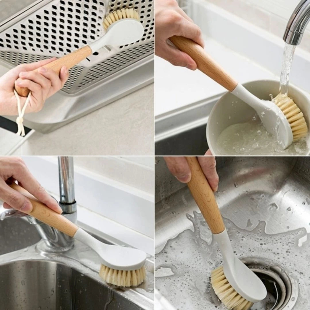 BristlePro™ Wood Handle Scrub Brush