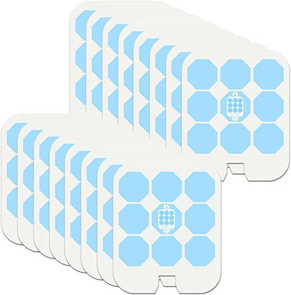 Josh & Tate - BugSheet™ Sticky Mosquito Catcher - Set of blue hexagonal stickers on white cards