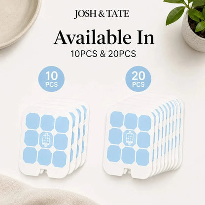 Josh & Tate - BugSheet™ Sticky Mosquito Catcher - Packaging of JOSH & TATE products with options for 10 and 20 pieces on a neutral background.